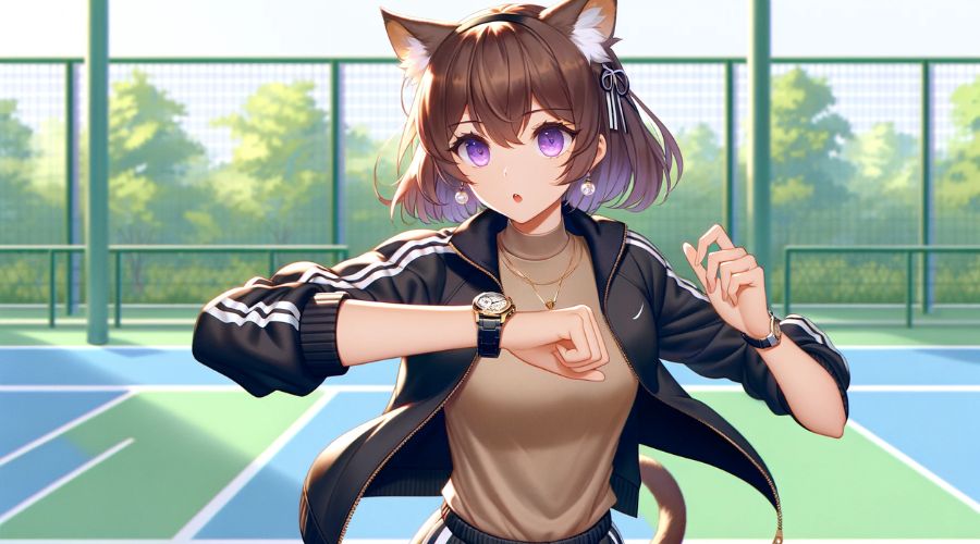 高級時計をつけてスポーツをする女性